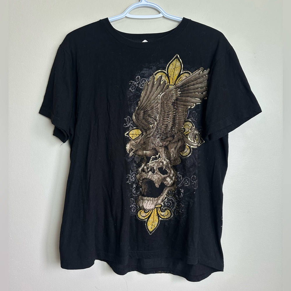 Tultex Size L Black and Yellow Short Sleeve Tees